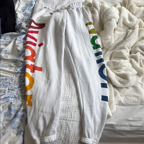 White Jogger Pants - Picture 1 of 5